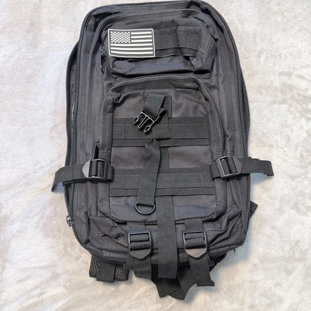 Black Tactical MOLLE Backpack Military Rucksack EDC Hiking Camping 19